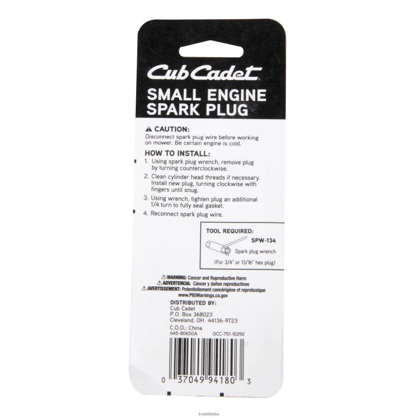 servizio e parte| Troy-Bilt candela - f6rtc X8F62H143