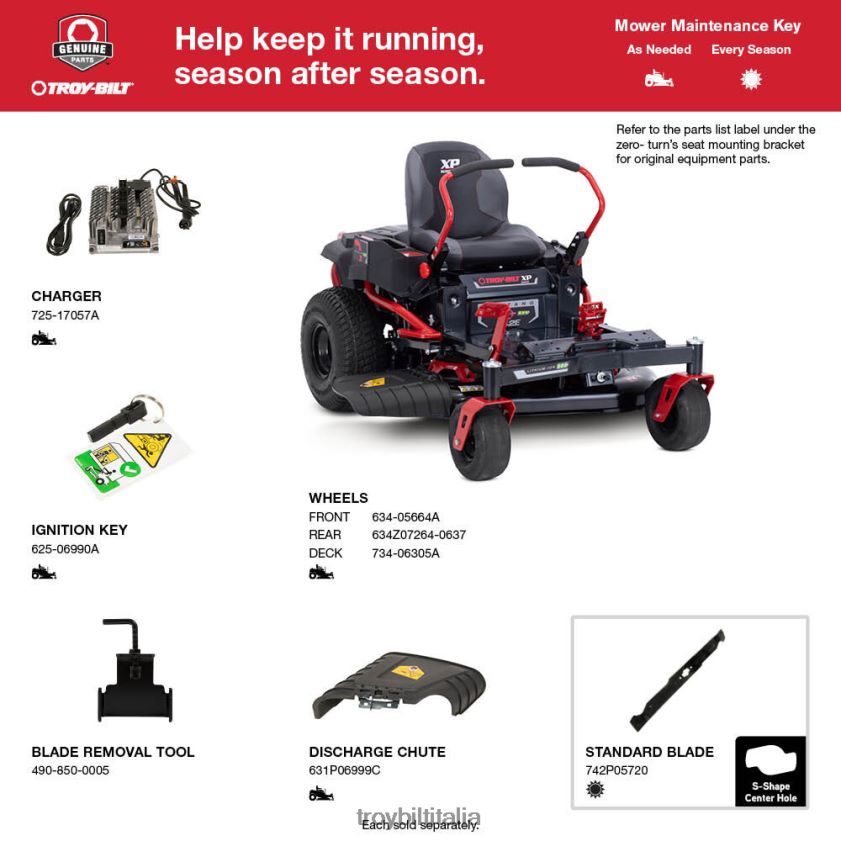 tosaerba| Troy-Bilt Rasaerba a raggio zero a batteria Mustang Z42E XP X8F62H1