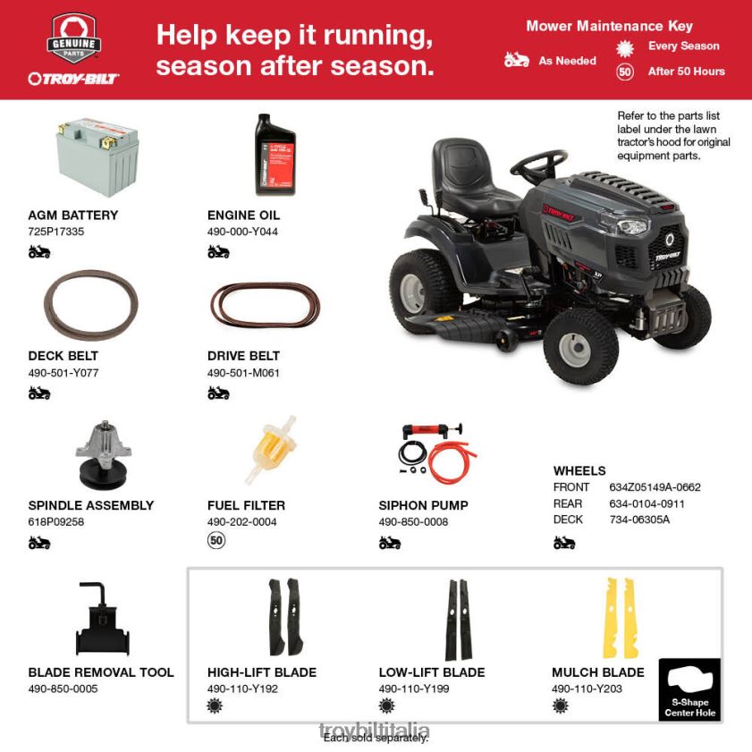 tosaerba| Troy-Bilt Trattorino tosaerba Super Bronco 46k Fab XP X8F62H86